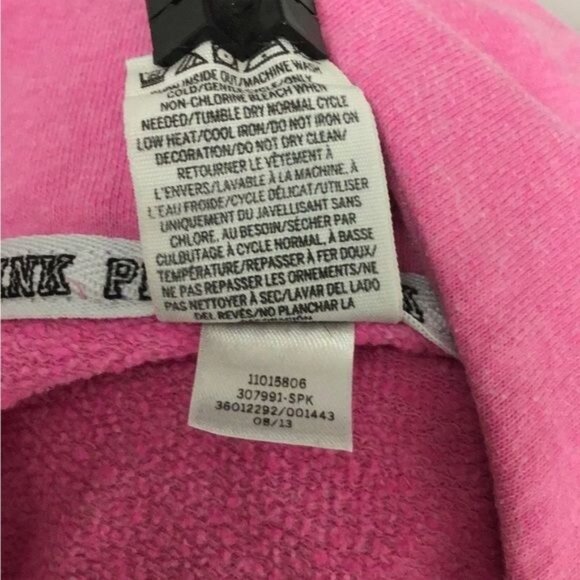 PINK Women’s Long Sleeve 1/4 Zip Collar Pullover Sweatshirt, Pink, size XS - Picture 7 of 7